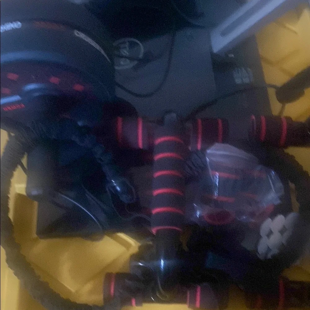 VR Headset with Red and Black Accents